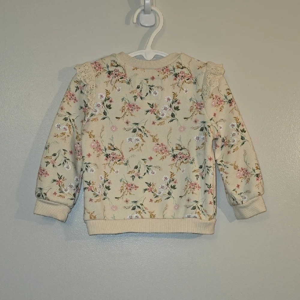 OshKosh B'gosh Floral Cream Sweatshirt LOT P